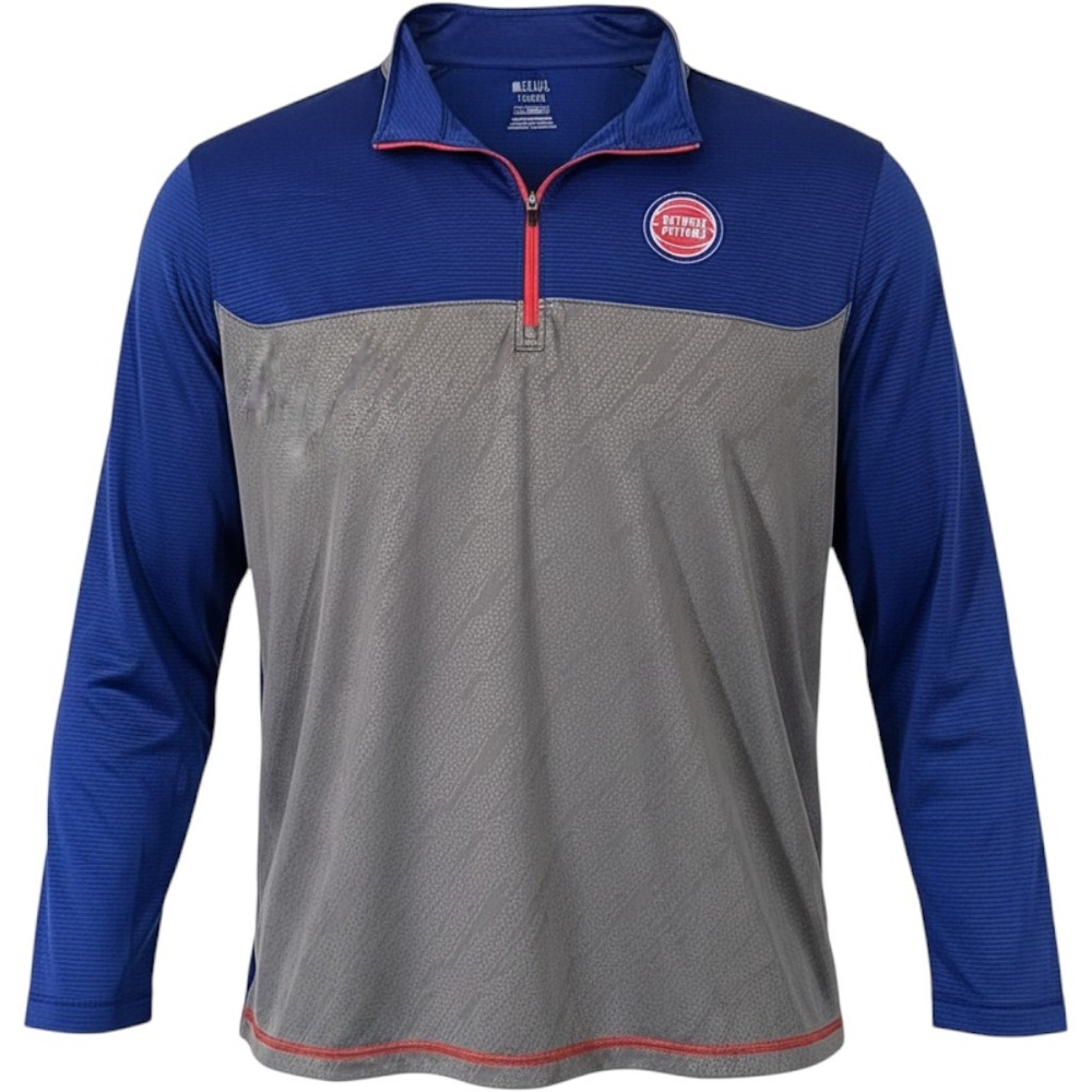 NBA Detroit Pistons Team Logo Performance TX3 COOL Shirt Jacket Blue Mens 3XL